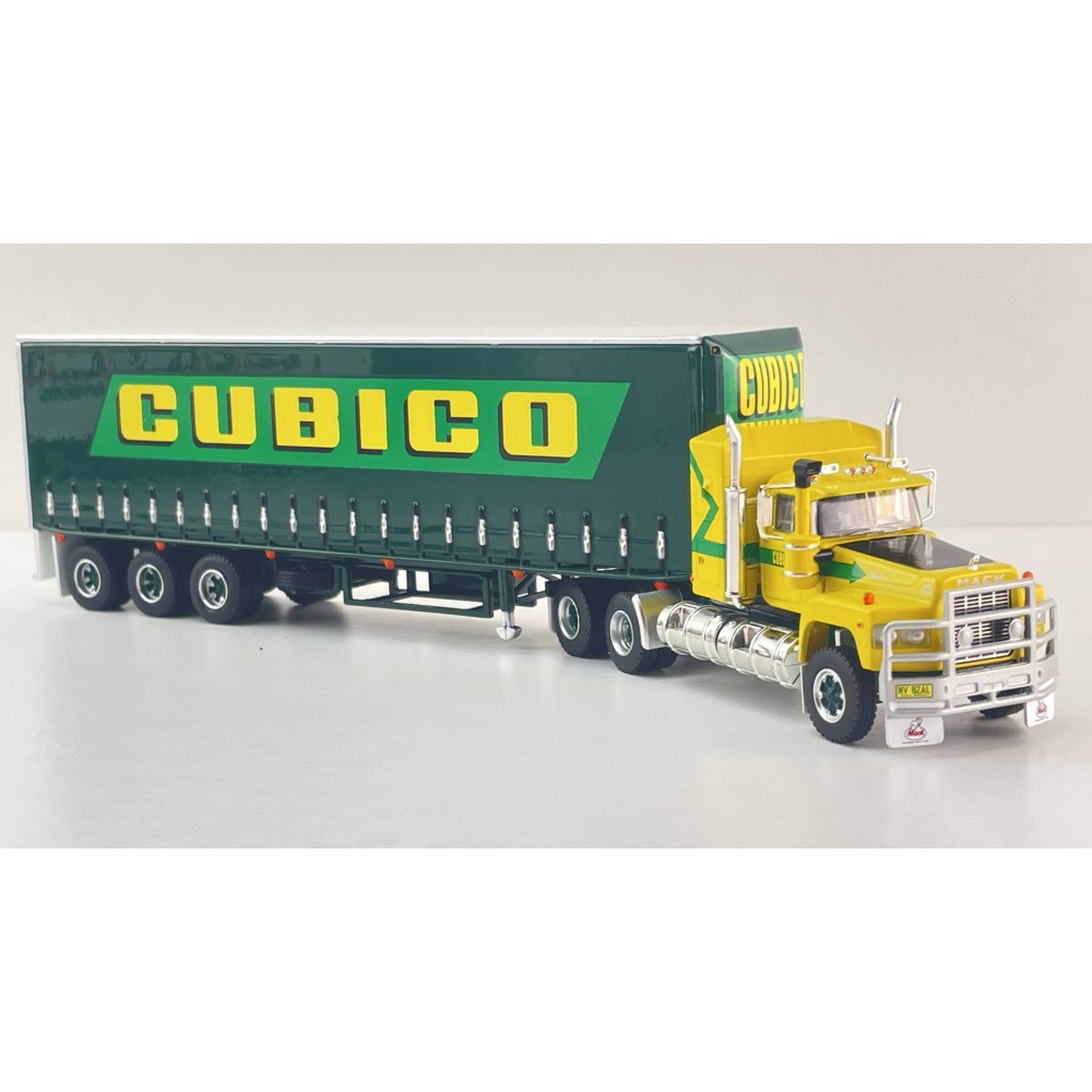 Highway Replicas 12038 Australian Mack Superliner Prime Mover Freight Semi Tautliner Trailer Cubico Scale 1:64