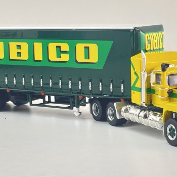 Highway Replicas 12038 Australian Mack Superliner Prime Mover Freight Semi Tautliner Trailer Cubico Scale 1:64