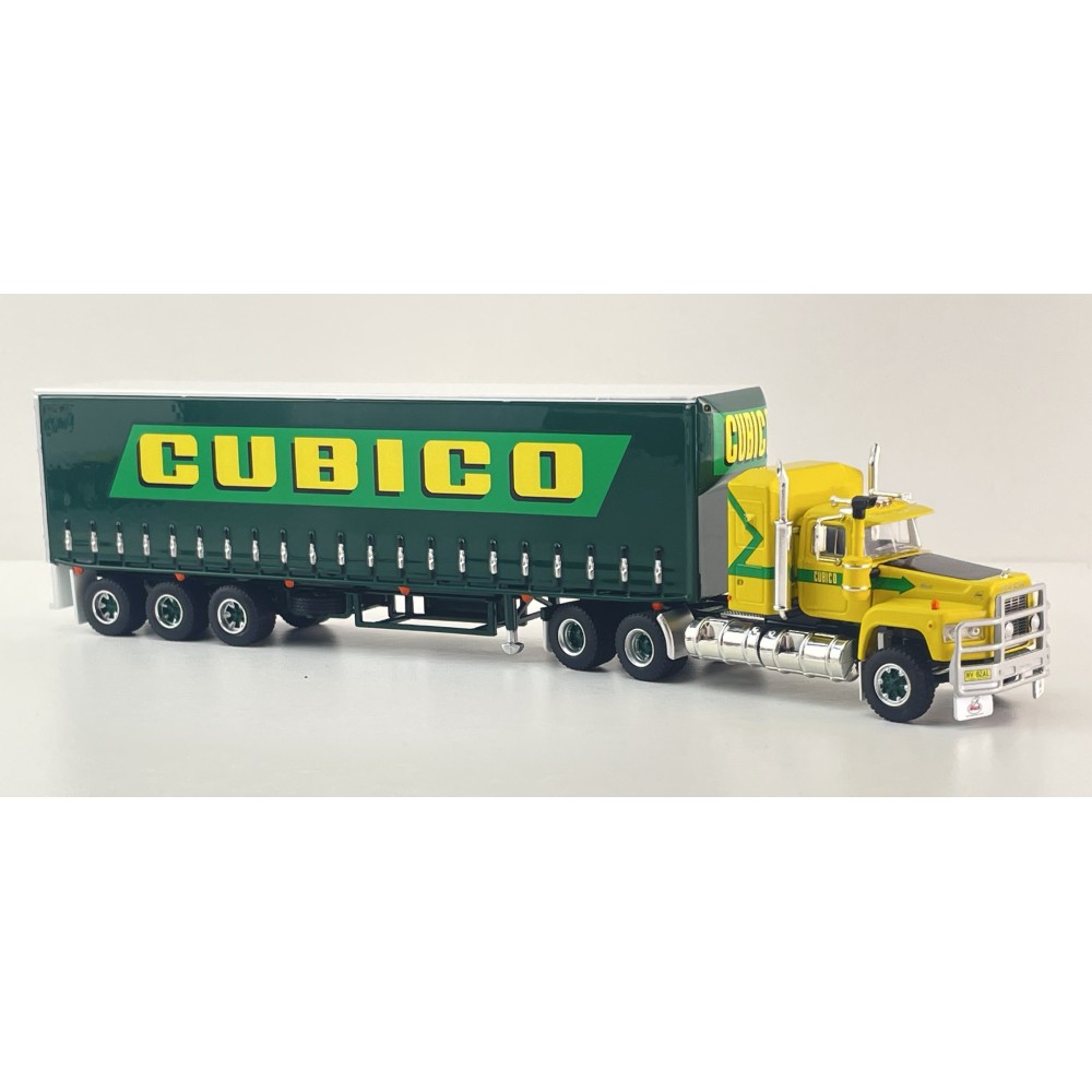 Highway Replicas 12038 Australian Mack Superliner Prime Mover Freight Semi Tautliner Trailer Cubico Scale 1:64
