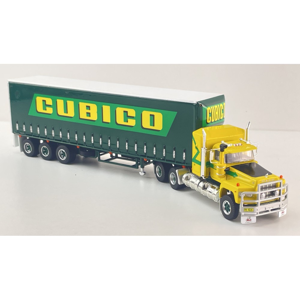 Highway Replicas 12038 Australian Mack Superliner Prime Mover Freight Semi Tautliner Trailer Cubico Scale 1:64