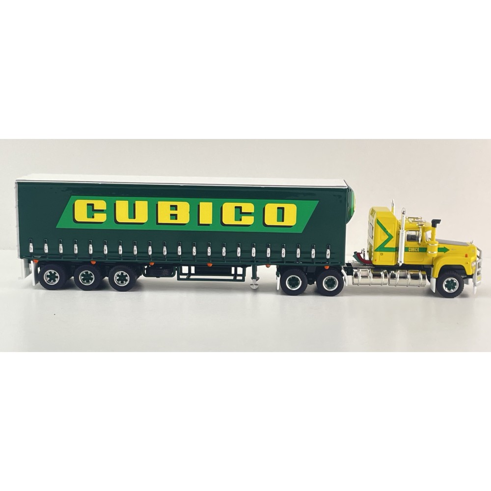 Highway Replicas 12038 Australian Mack Superliner Prime Mover Freight Semi Tautliner Trailer Cubico Scale 1:64