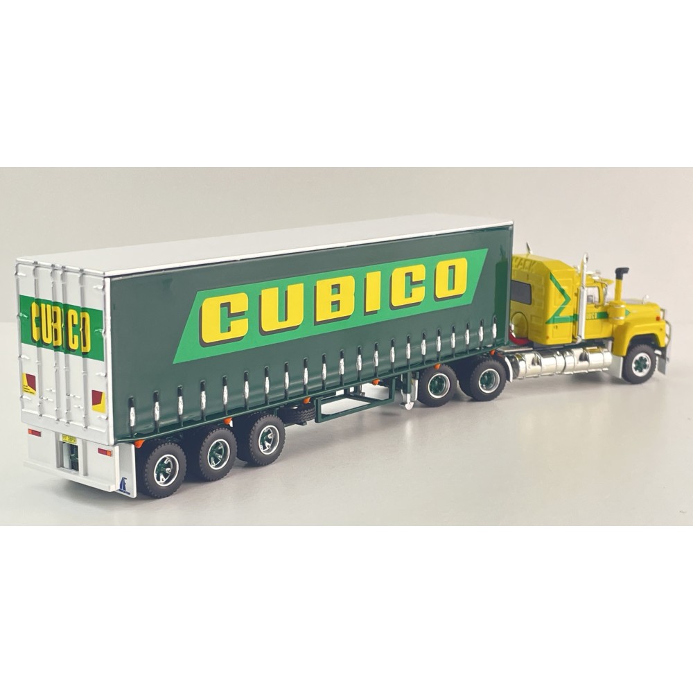 Highway Replicas 12038 Australian Mack Superliner Prime Mover Freight Semi Tautliner Trailer Cubico Scale 1:64