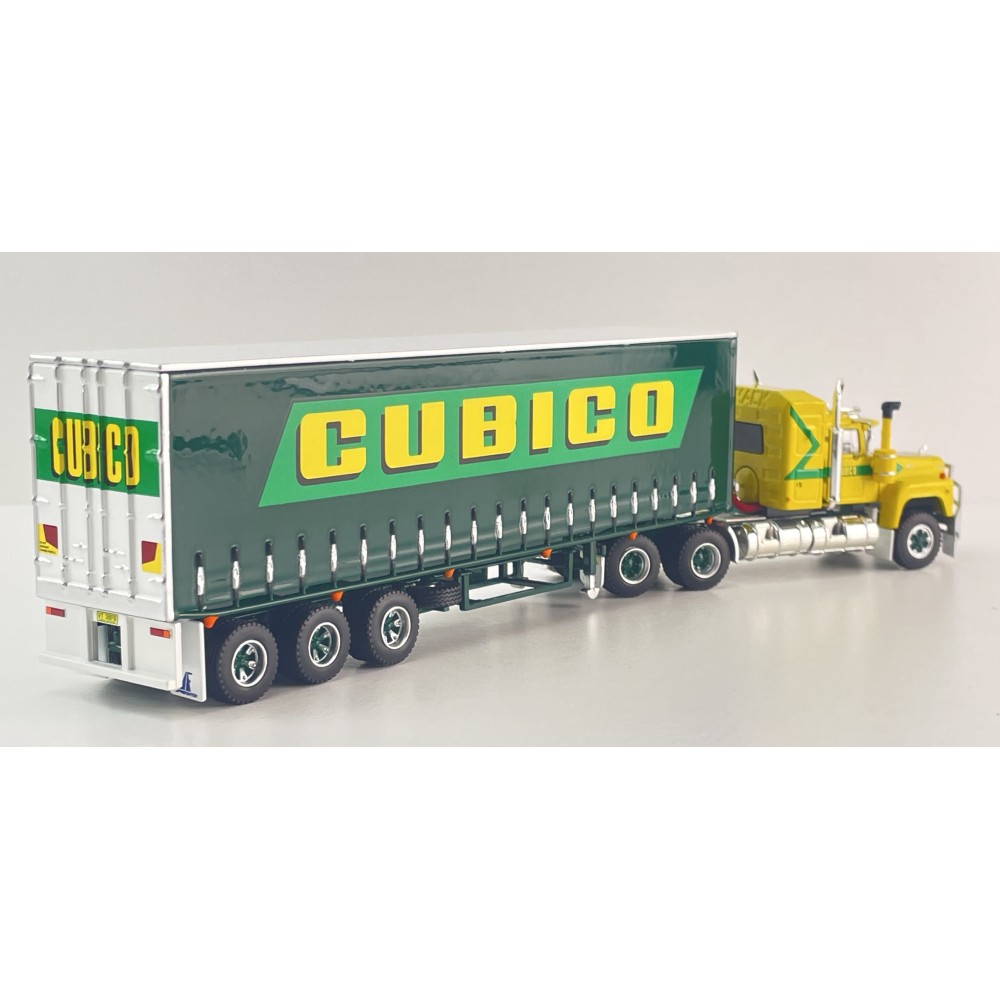 Highway Replicas 12038 Australian Mack Superliner Prime Mover Freight Semi Tautliner Trailer Cubico Scale 1:64