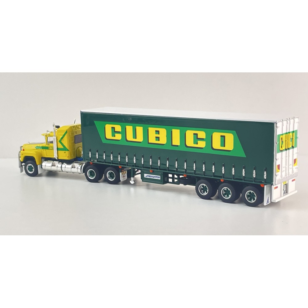 Highway Replicas 12038 Australian Mack Superliner Prime Mover Freight Semi Tautliner Trailer Cubico Scale 1:64