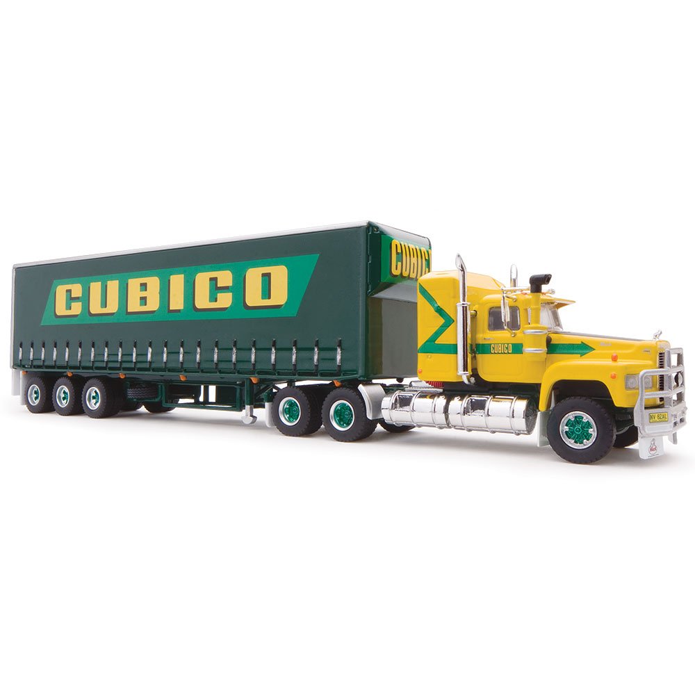 Highway Replicas 12038 Australian Mack Superliner Prime Mover Freight Semi Tautliner Trailer Cubico Scale 1:64