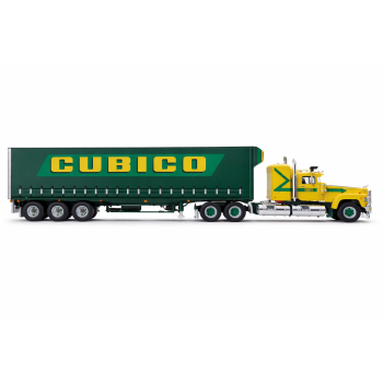 Highway Replicas 12038 Australian Mack Superliner Prime Mover Freight Semi Tautliner Trailer Cubico Scale 1:64