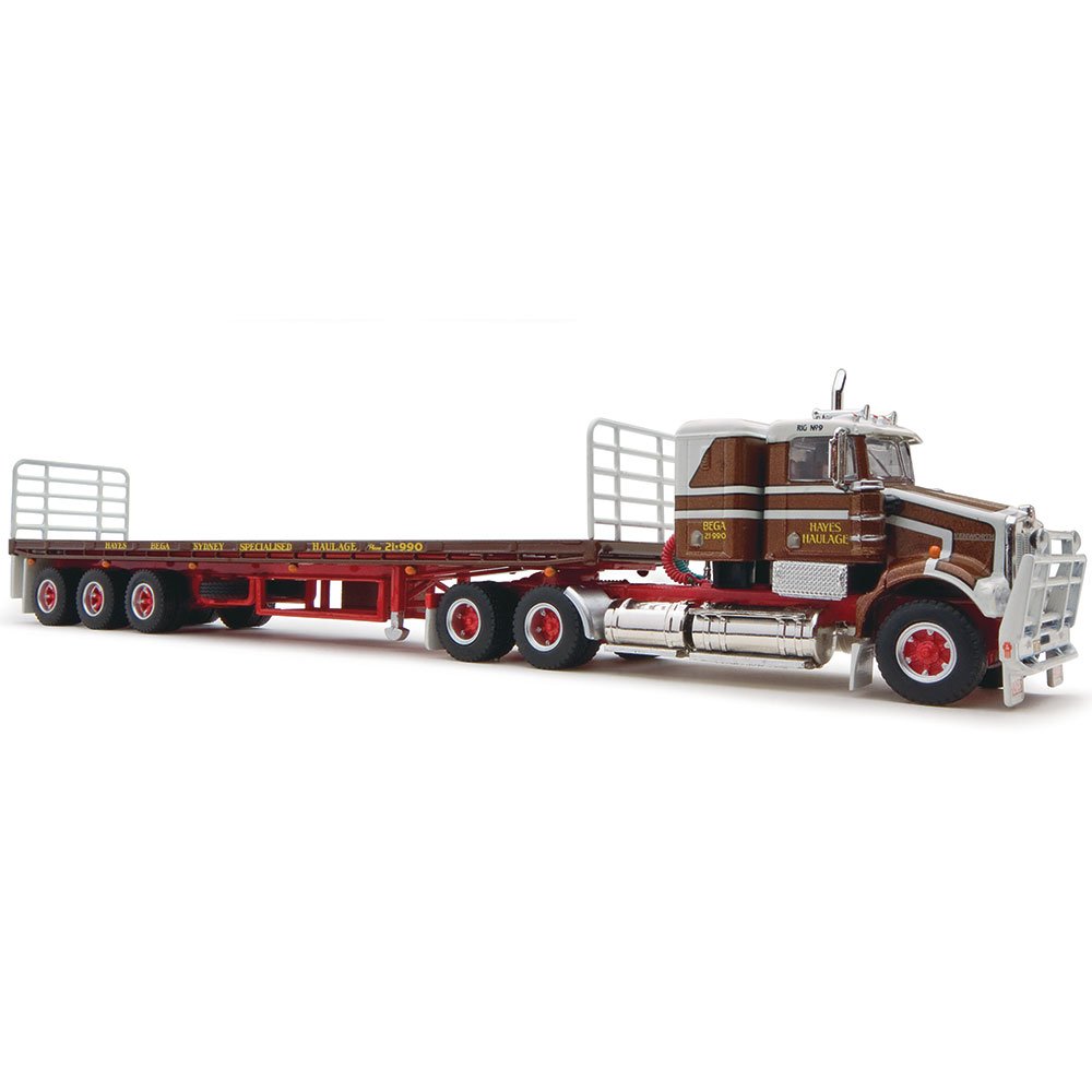 Highway Replicas 12042 Australian Kenworth SAR Truck Flattop Semi Trailer Hayes Haulage Scale 1:64
