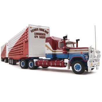 Highway Replicas 12043 Mack Superliner Truck Livestock Road Train - Harris Haulage Longreach Scale 1:64