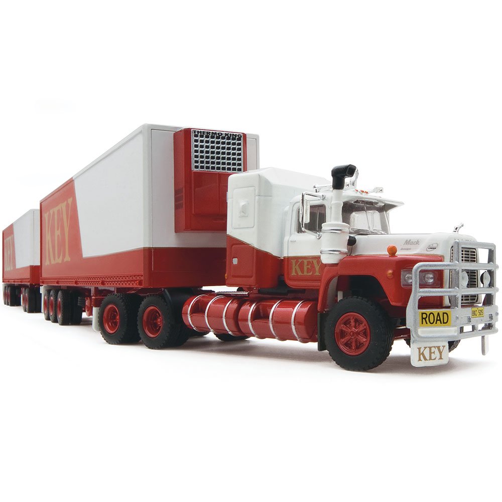 Highway Replicas 12046 Australian Mack V8 Valueliner Freight Reefer Road Train with Dolly KEY Scale 1:64
