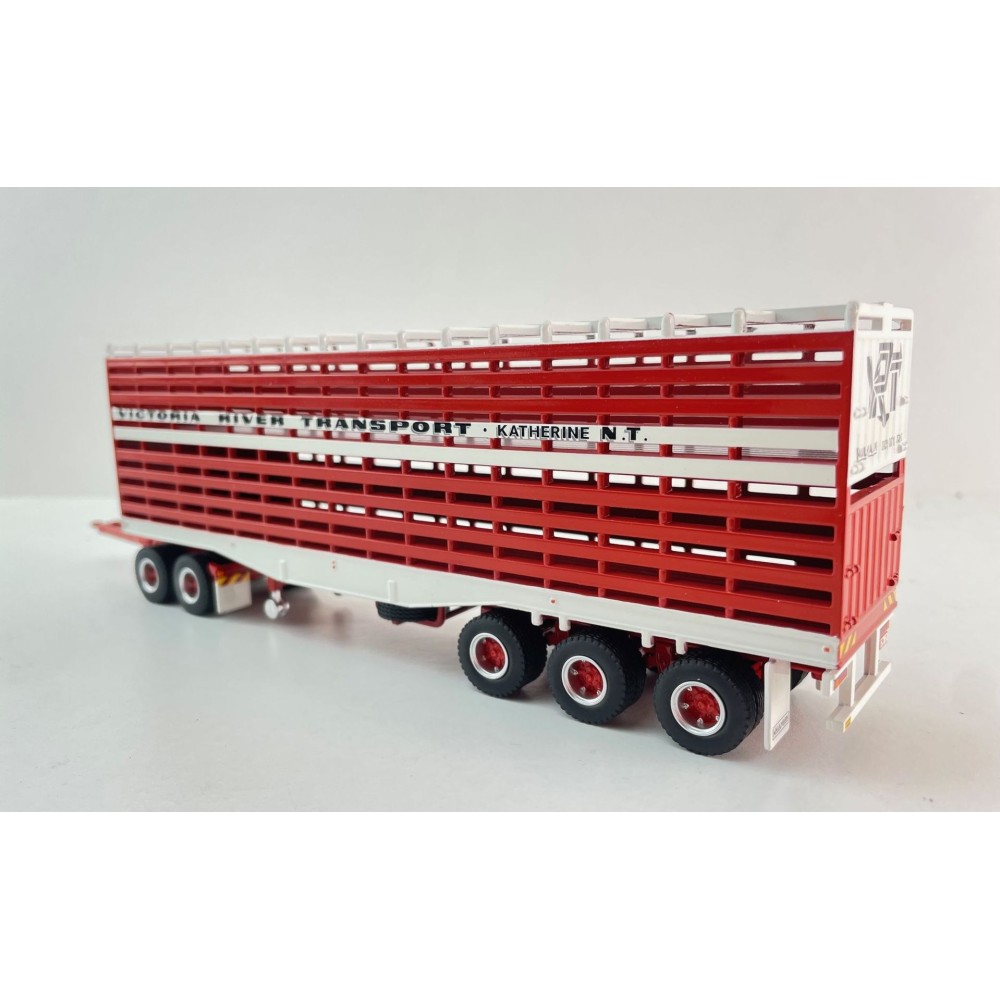Highway Replicas 12967 Australian Livestock Road Train Trailer with Dolly Victoria River Transport - Scale 1:64
