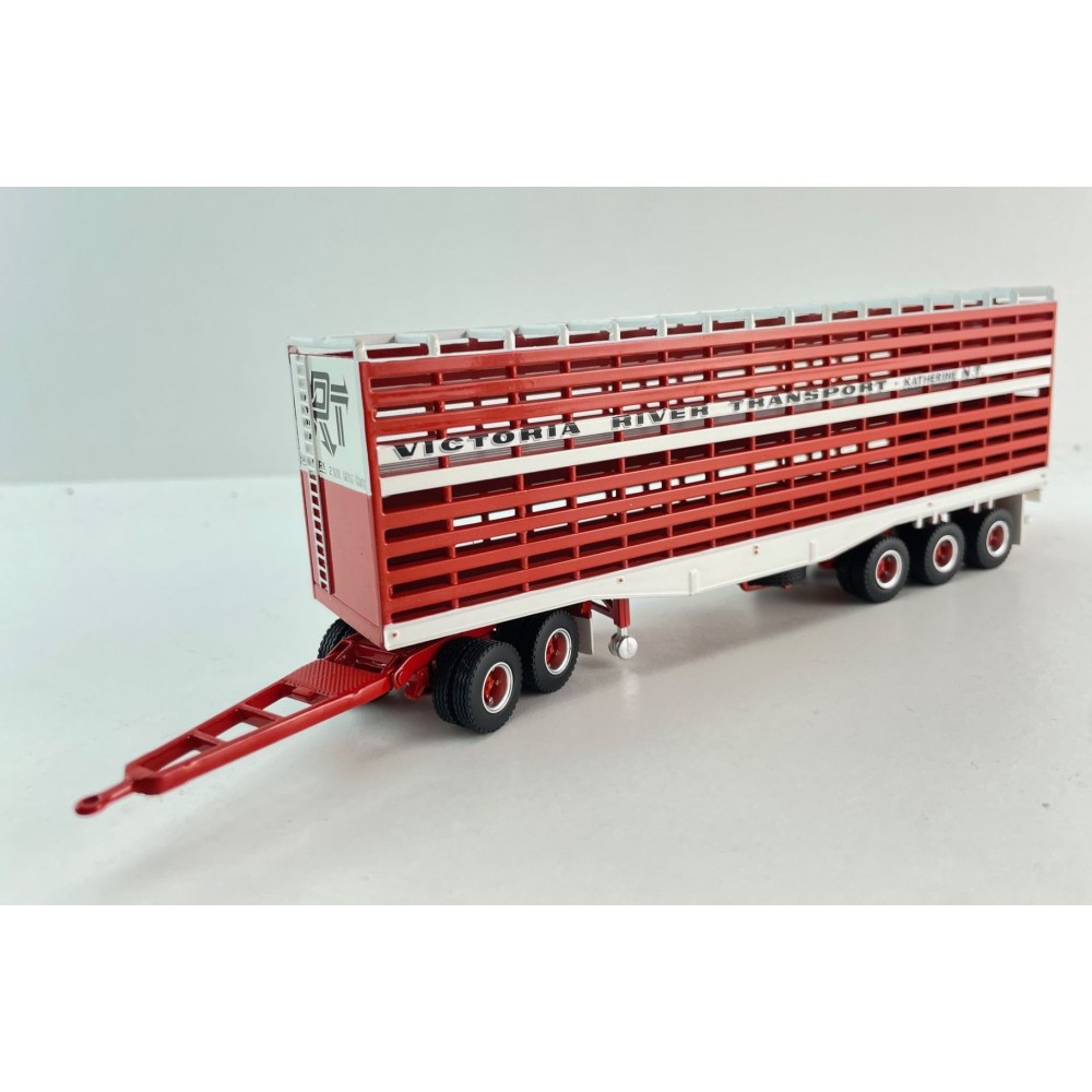 Highway Replicas 12967 Australian Livestock Road Train Trailer with Dolly Victoria River Transport - Scale 1:64