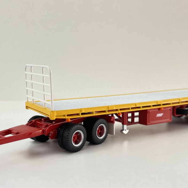 Highway Replicas 12969 Australian Flat Top Road Train Trailer with Dolly Neil Mansell Transport - Scale 1:64