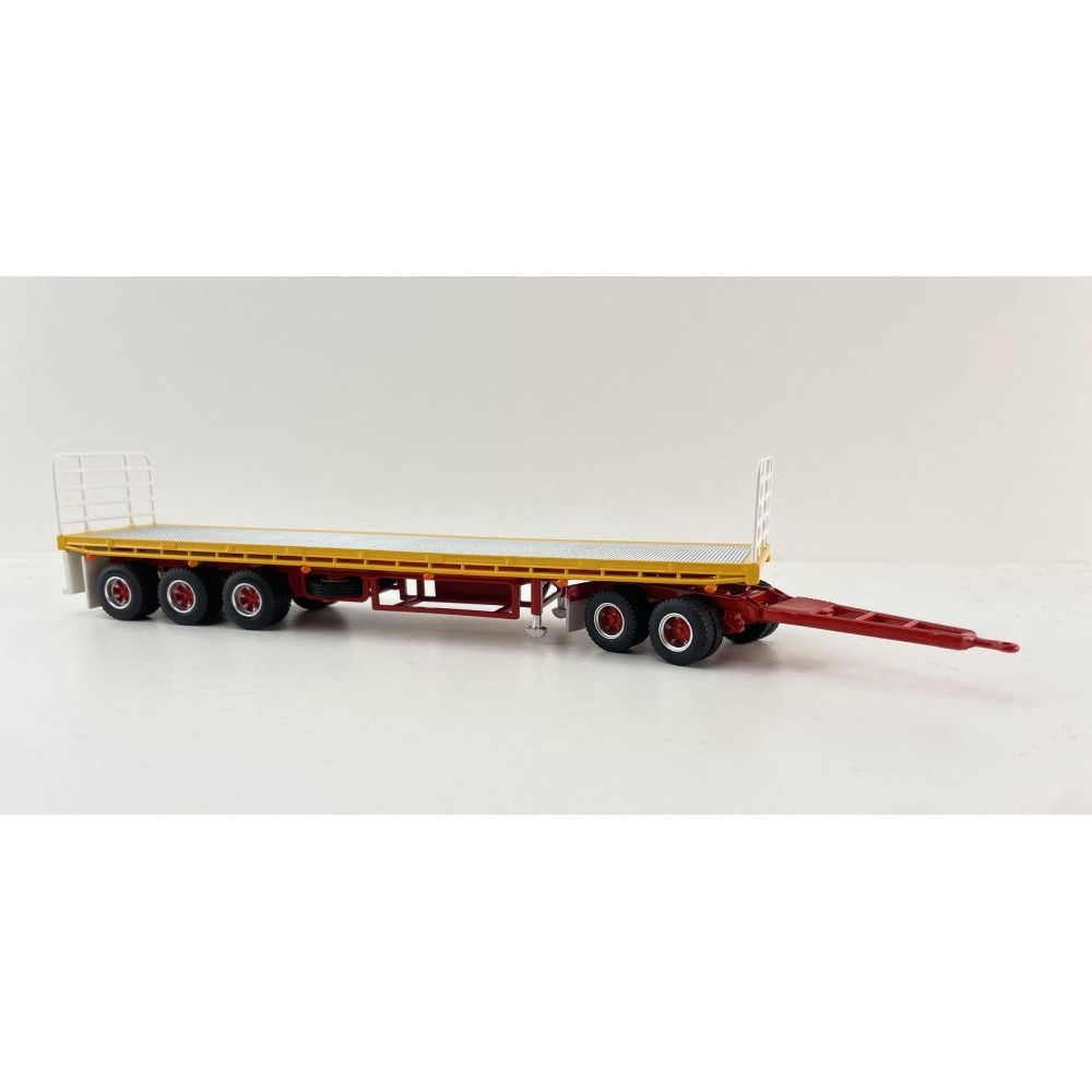 Highway Replicas 12969 Australian Flat Top Road Train Trailer with Dolly Neil Mansell Transport - Scale 1:64