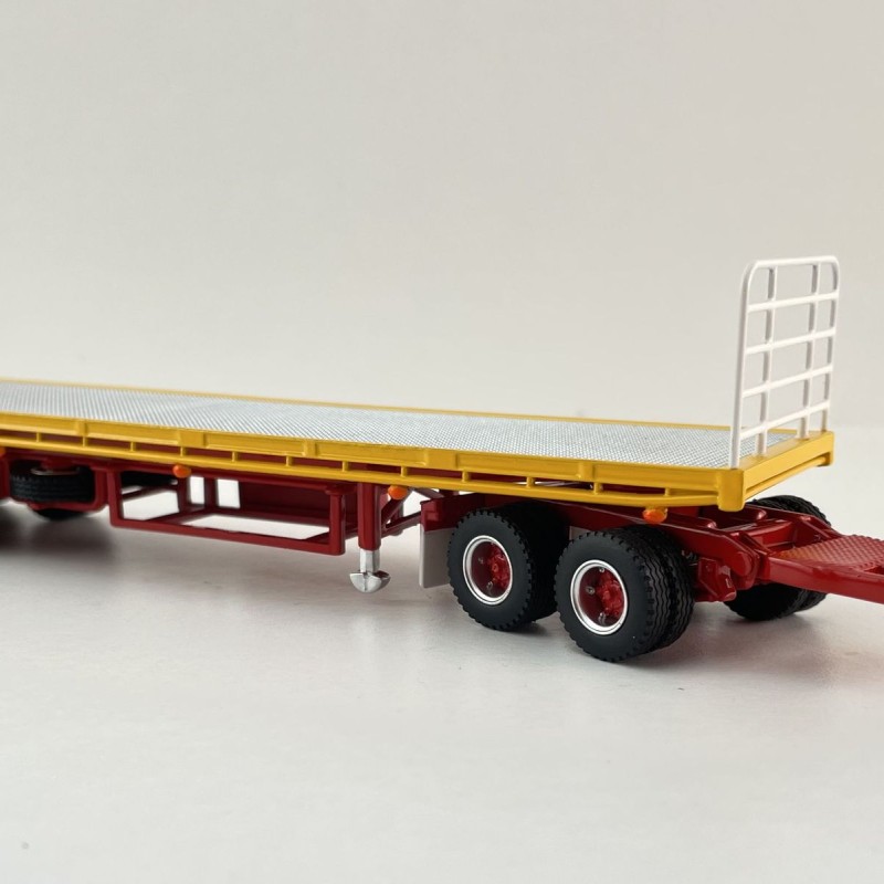 Highway Replicas 12969 Australian Flat Top Road Train Trailer with Dolly Neil Mansell Transport - Scale 1:64
