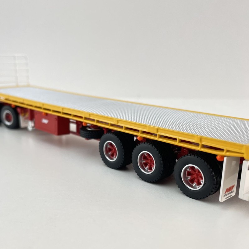 Highway Replicas 12969 Australian Flat Top Road Train Trailer with Dolly Neil Mansell Transport - Scale 1:64