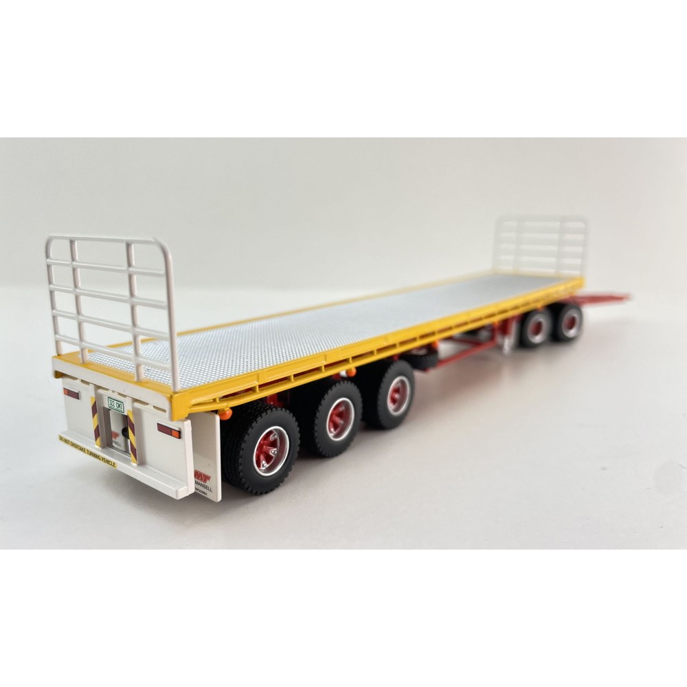 Highway Replicas 12969 Australian Flat Top Road Train Trailer with Dolly Neil Mansell Transport - Scale 1:64