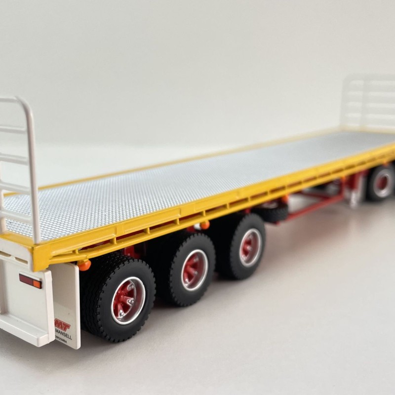 Highway Replicas 12969 Australian Flat Top Road Train Trailer with Dolly Neil Mansell Transport - Scale 1:64