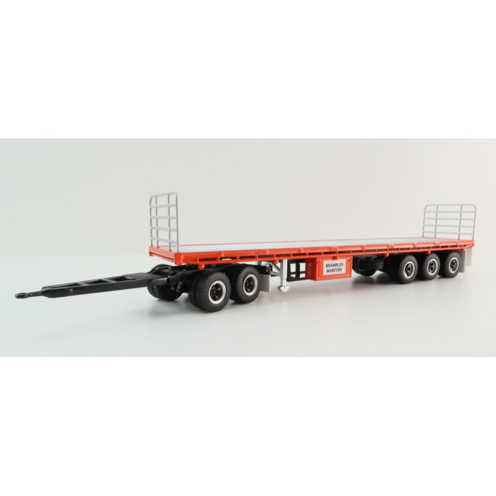 Highway Replicas 12970 Australian Flat Top Road Train Trailer with Dolly Brambles Manford - Scale 1:64