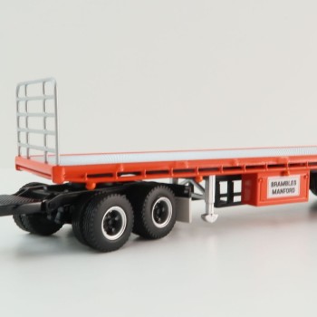 Highway Replicas 12970 Australian Flat Top Road Train Trailer with Dolly Brambles Manford - Scale 1:64