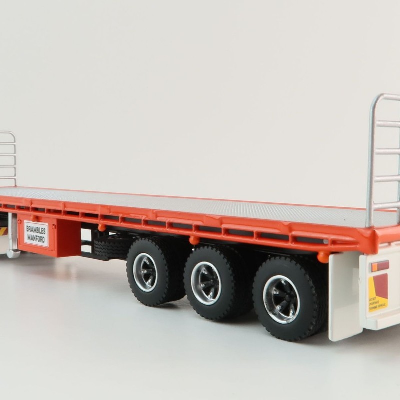 Highway Replicas 12970 Australian Flat Top Road Train Trailer with Dolly Brambles Manford - Scale 1:64