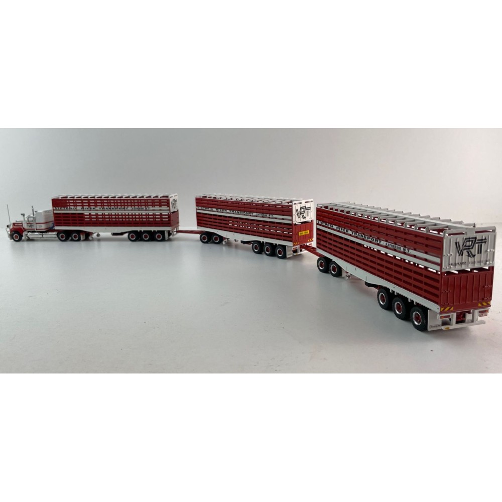 Highway Replicas Australian Mack Superliner Truck Livestock Road Train + extra Trailer Victoria River Transport 1:64