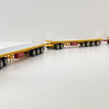 Highway Replicas Australian Mack Valueliner V8 Truck Flat Top Freight Road Train + extra Trailer Neil Mansell Transport 1:64