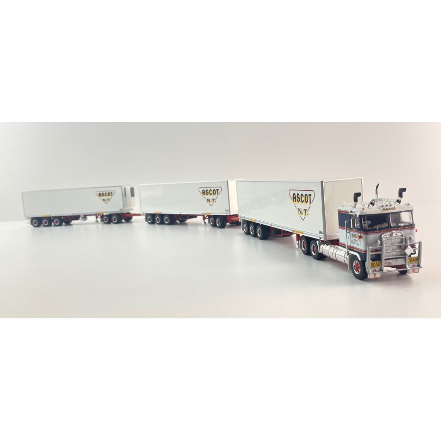 Highway Replicas Kenworth K100 Truck Road Train + Extra Box Trailer Ascot NT - Scale 1:64