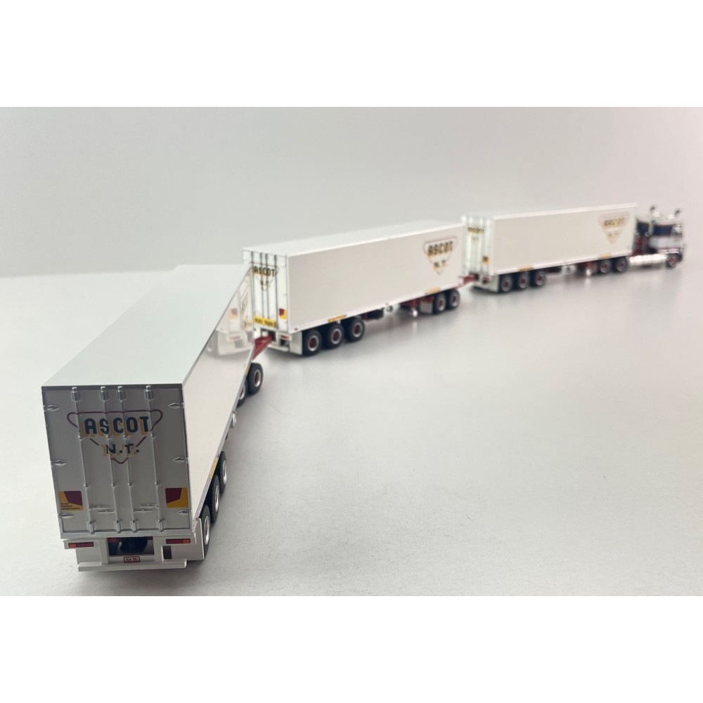 Highway Replicas Kenworth K100 Truck Road Train + Extra Box Trailer Ascot NT - Scale 1:64