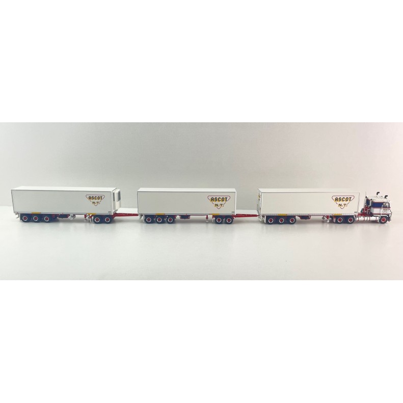 Highway Replicas Kenworth K100 Truck Road Train + Extra Box Trailer Ascot NT - Scale 1:64