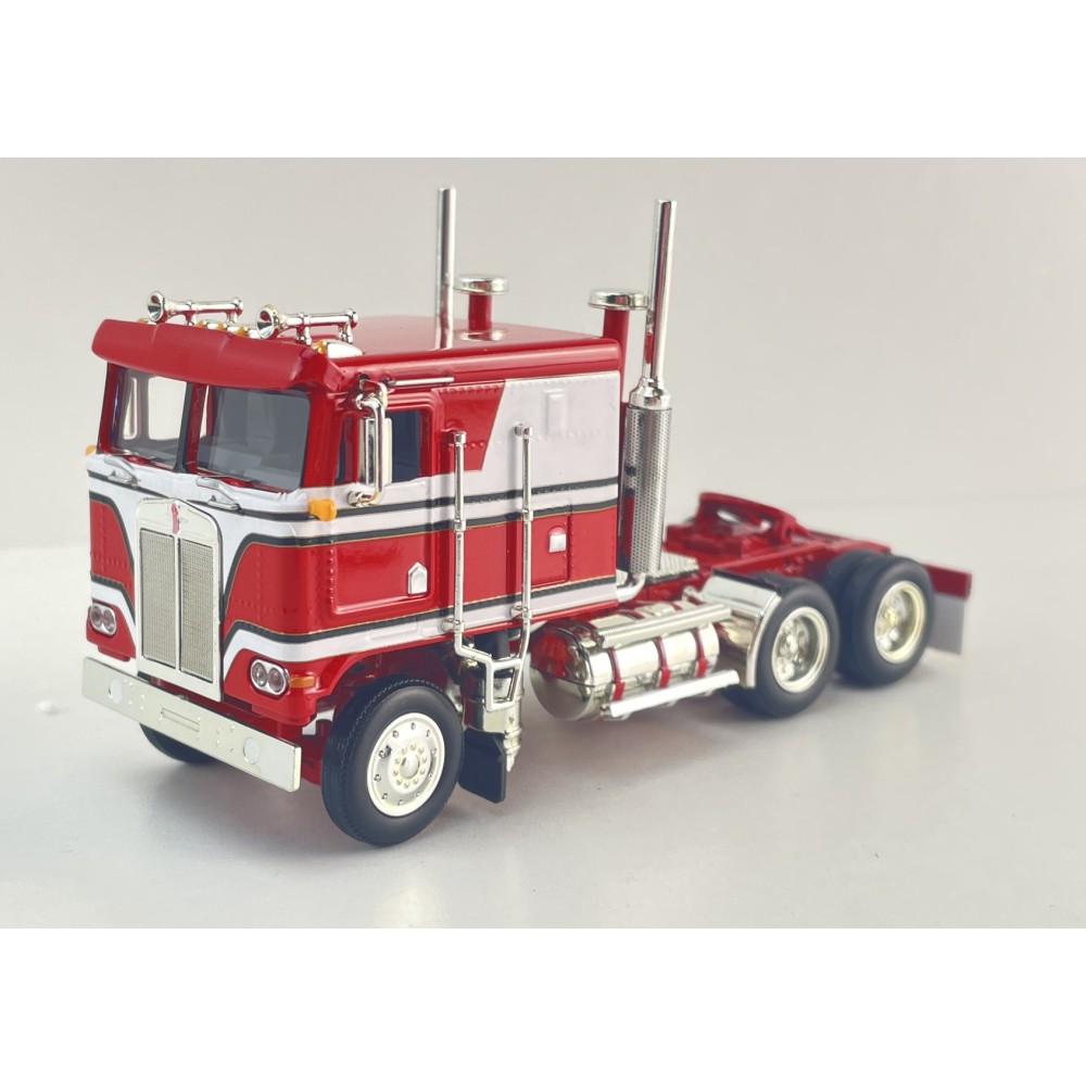 MJ Diecast - Australian Kenworth K100 6x4 Prime Mover Truck Red White BJ Bear Style - Scale 1:64