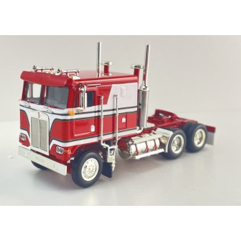 MJ Diecast - Australian Kenworth K100 6x4 Prime Mover Truck Red White BJ Bear Style - Scale 1:64