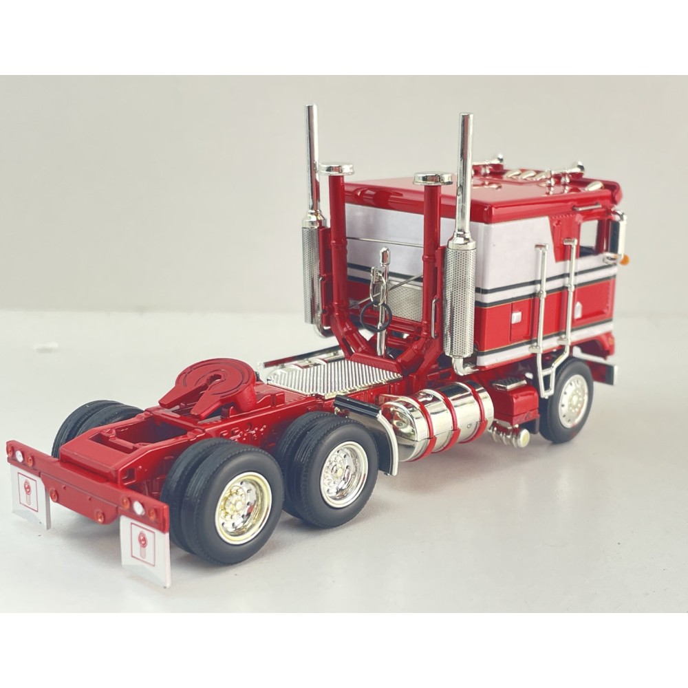 MJ Diecast - Australian Kenworth K100 6x4 Prime Mover Truck Red White BJ Bear Style - Scale 1:64