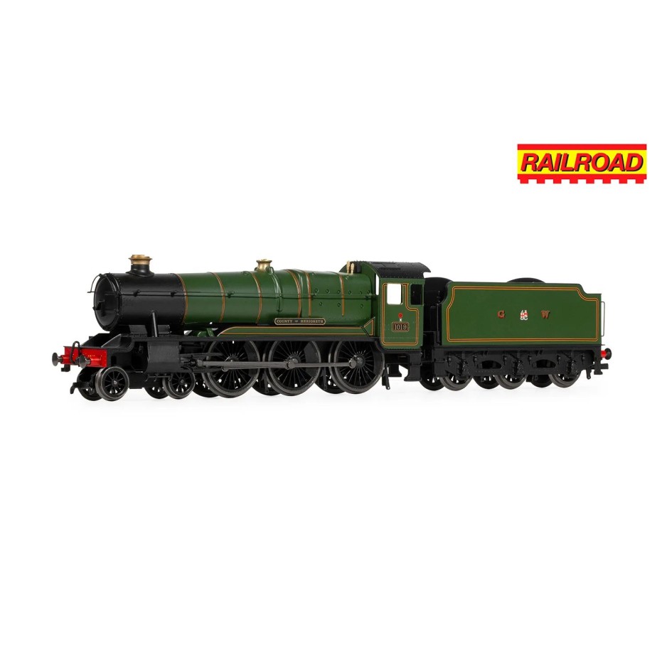 Hornby R30376 RailRoad GWR Class 1000 County of Merioneth Steam Loco with 2 Coaches Train Pack - Era 3