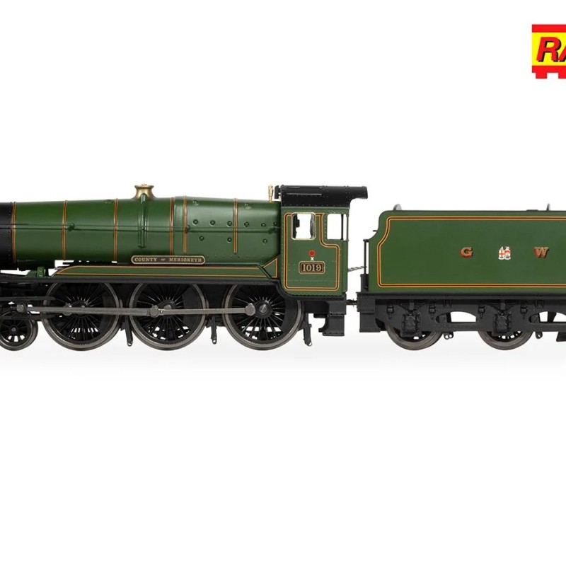 Hornby R30376 RailRoad GWR Class 1000 County of Merioneth Steam Loco with 2 Coaches Train Pack - Era 3