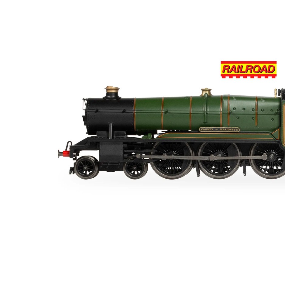 Hornby R30376 RailRoad GWR Class 1000 County of Merioneth Steam Loco with 2 Coaches Train Pack - Era 3