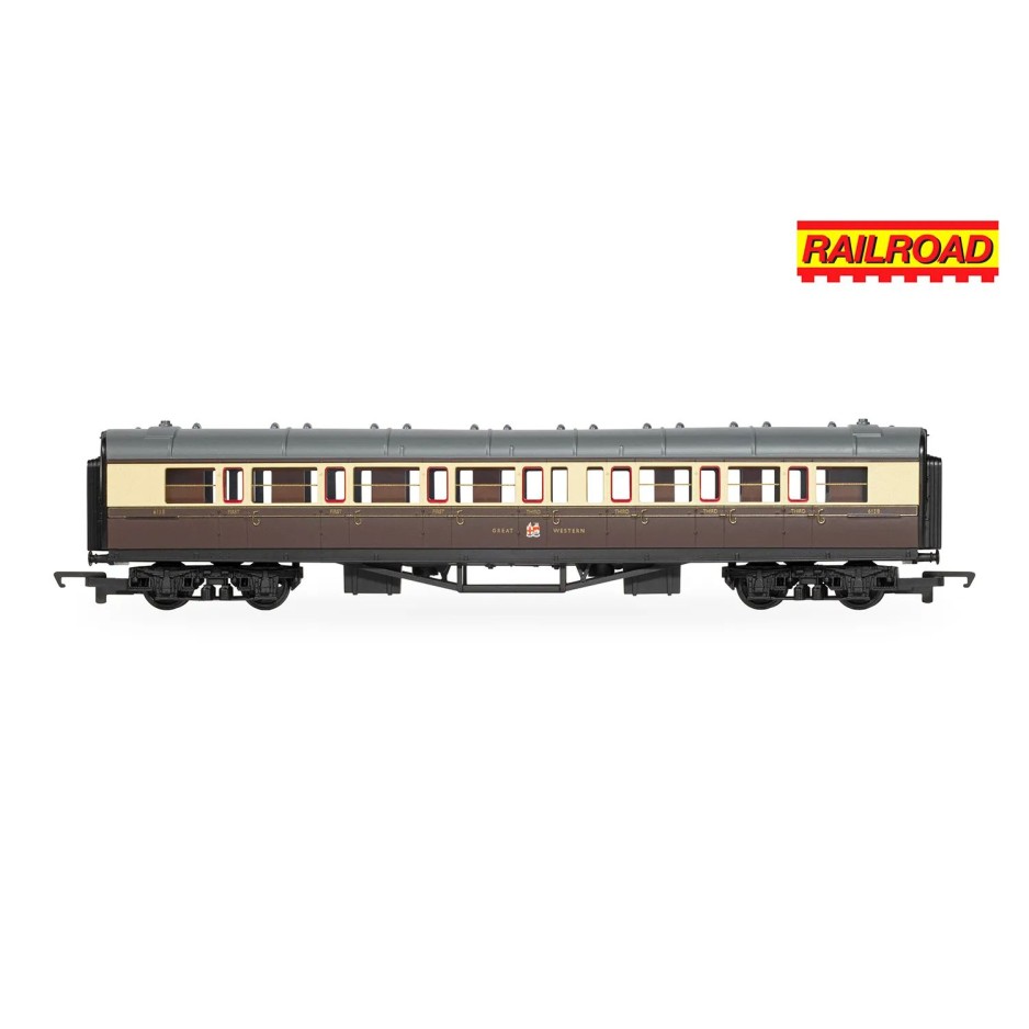 Hornby R30376 RailRoad GWR Class 1000 County of Merioneth Steam Loco with 2 Coaches Train Pack - Era 3