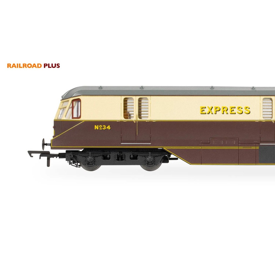 Hornby R30384 RailRoad Plus GWR Bo-Bo Diesel Parcels Railcar No 34  - Era 3