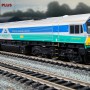 Hornby R30428 Railroad Plus Class 66 Aggregates Industries - 66711 Sence Diesel Locomotive - Era 11