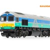 Hornby R30428 Railroad Plus Class 66 Aggregates Industries - 66711 Sence Diesel Locomotive - Era 11
