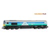 Hornby R30428 Railroad Plus Class 66 Aggregates Industries - 66711 Sence Diesel Locomotive - Era 11