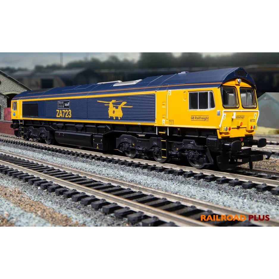 Hornby R30429 Railroad Plus Class 66 GBRf - Chinook 66723 Diesel Locomotive - Era 11