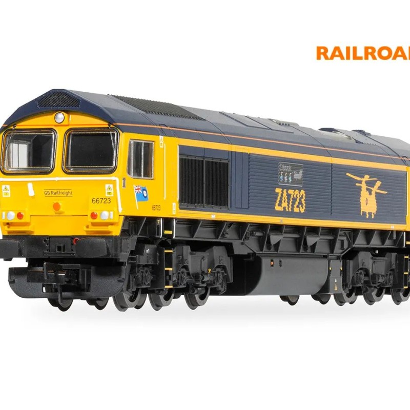 Hornby R30429 Railroad Plus Class 66 GBRf - Chinook 66723 Diesel Locomotive - Era 11