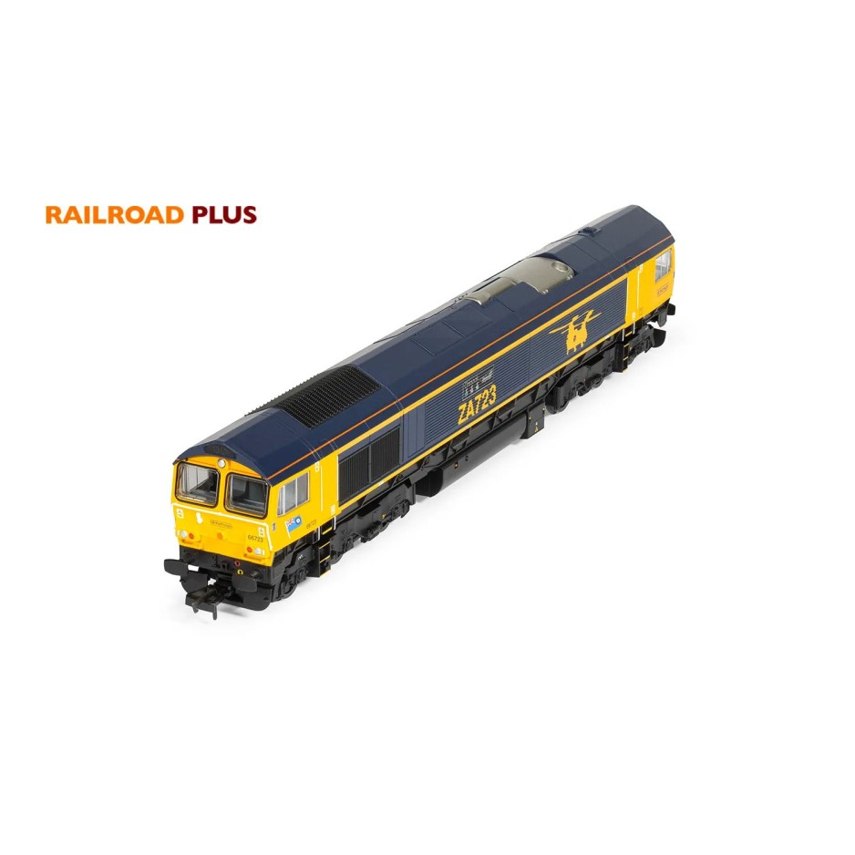 Hornby R30429 Railroad Plus Class 66 GBRf - Chinook 66723 Diesel Locomotive - Era 11