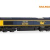 Hornby R30429 Railroad Plus Class 66 GBRf - Chinook 66723 Diesel Locomotive - Era 11
