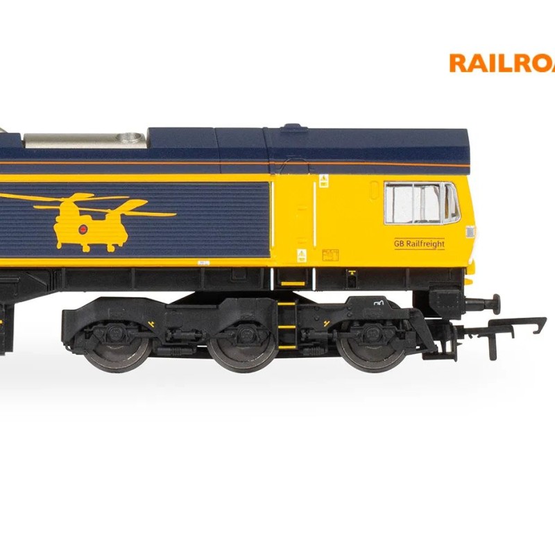 Hornby R30429 Railroad Plus Class 66 GBRf - Chinook 66723 Diesel Locomotive - Era 11