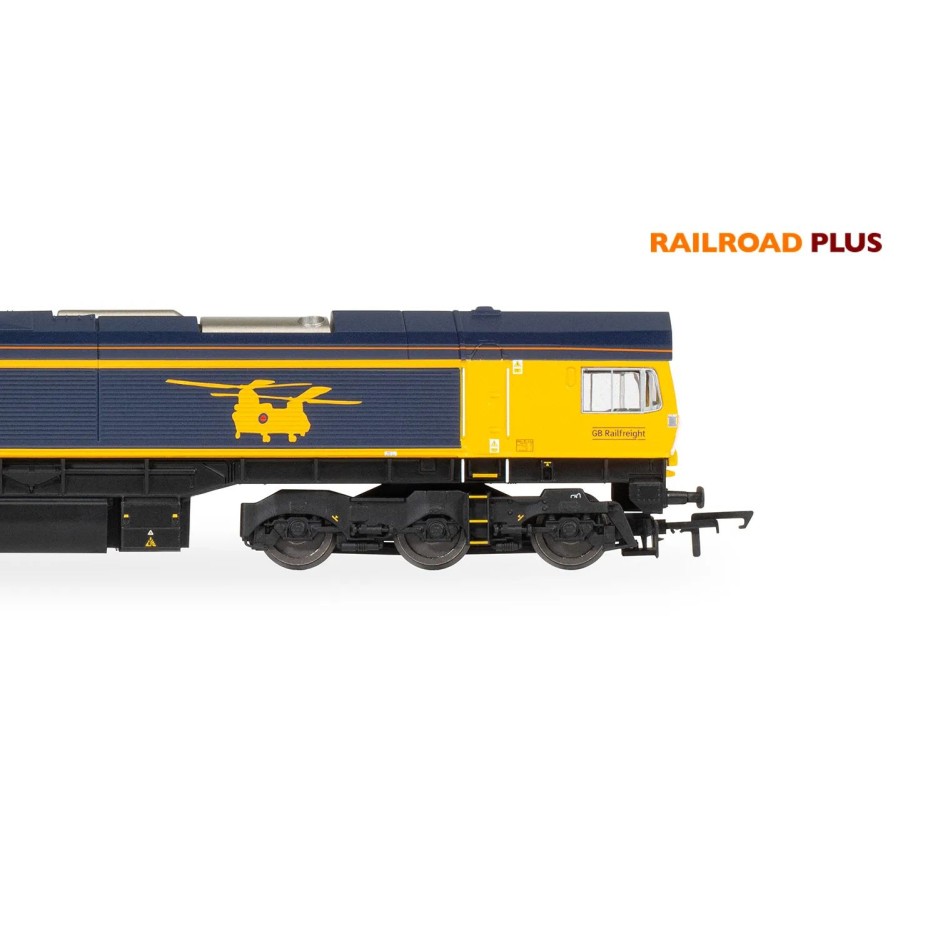 Hornby R30429 Railroad Plus Class 66 GBRf - Chinook 66723 Diesel Locomotive - Era 11