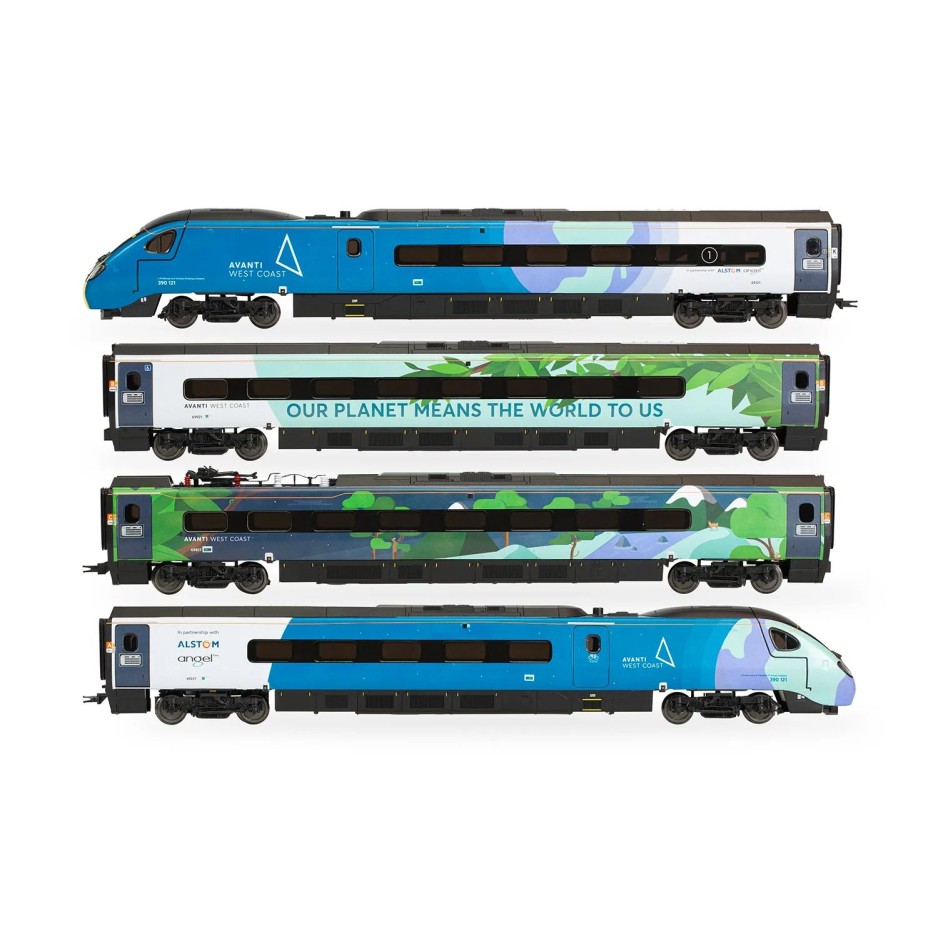 Hornby R30444 Avanti West Coast - Class 390 - 390121 - 4 Car Train Pack COP26 Livery - Era 11