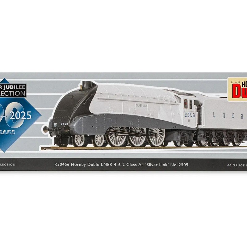 Hornby R30456 Dublo LNER Class A4 4-6-2 2509 Steam Loco Silver Link - Silver Jubilee Collection - Era 4