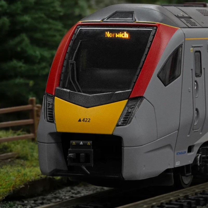 Hornby R3964 Greater Anglia Class 755/4 FLIRT 4 Car Passenger Train Set - Era 11 OO Scale