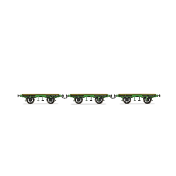 Hornby R60014 L&MR Flat Bed Wagons Three Wagon Pack Stephenson's Rocket - Era 1 OO Scale